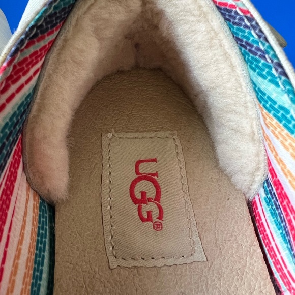 UGG Ballet Flat with Bow on Heel Cream Linen Like Fabric size 8 - Picture 7 of 9